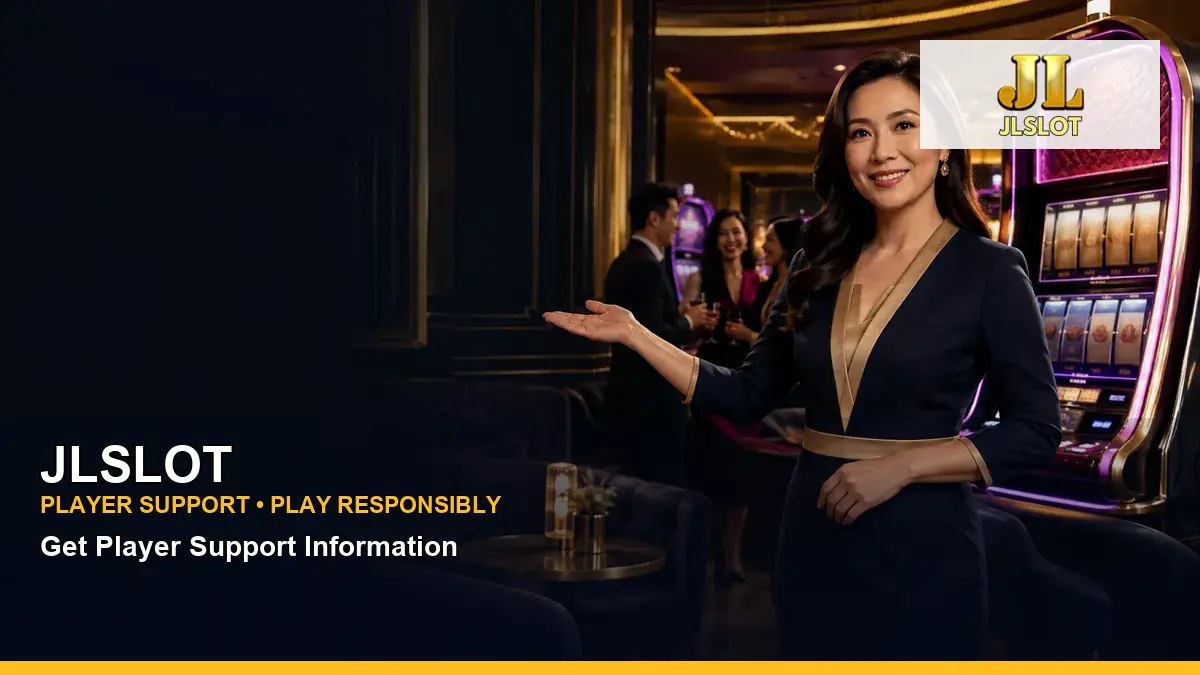 JLSLOT VIP casino rewards featuring an adult Filipina casino host with a celebratory composition