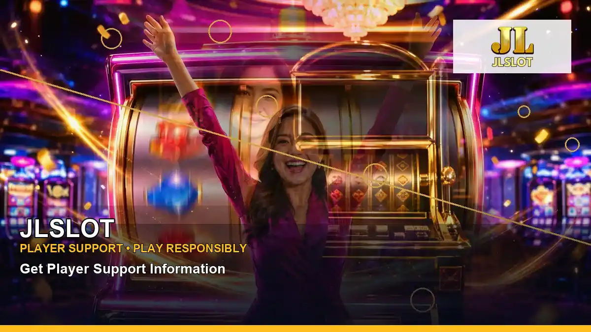 JLSLOT lounge VIP casino rewards featuring an adult Filipina casino host with a centered composition